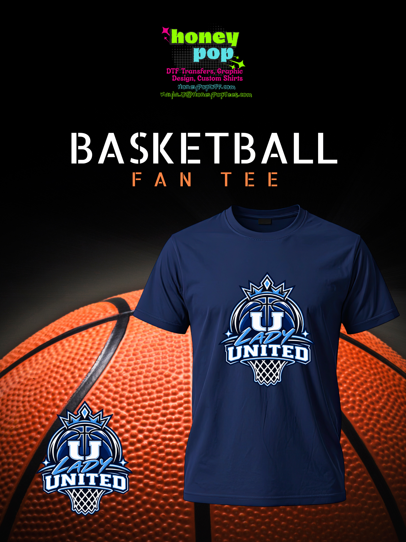 Lady United Basketball Fan Tee